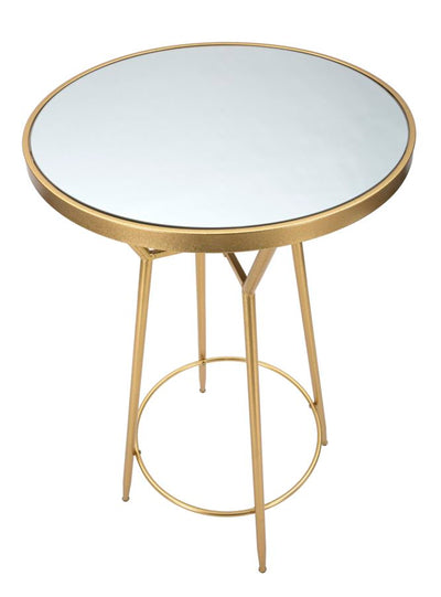 Golden Metal & Glass Round Bar Table