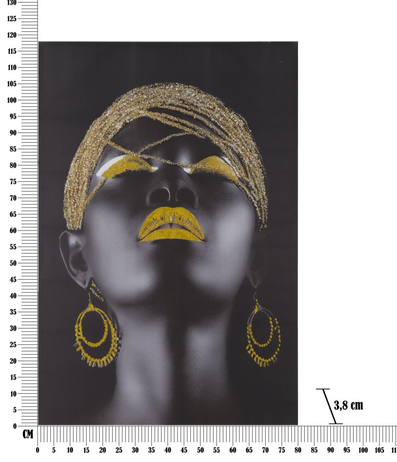 Golden & Black Women Modern Canvas Painting