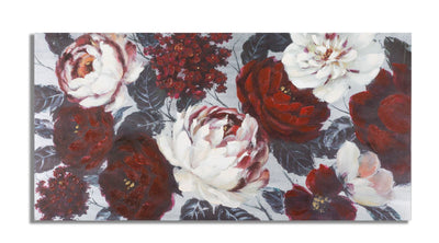 Handmade White & Red Rose Canvas Painting