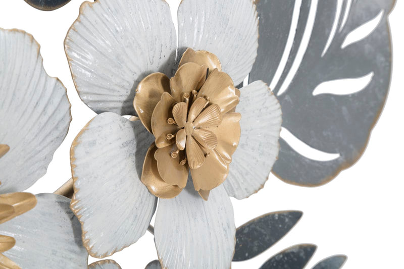 Metal Flowers & Leaves Wall Decor