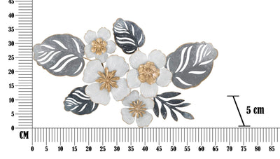 Metal Flowers & Leaves Wall Decor