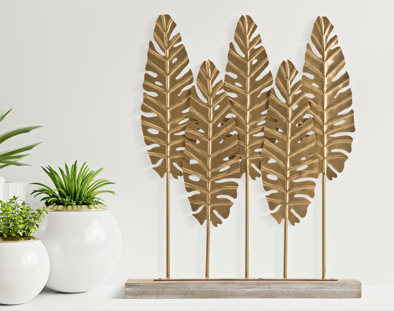 Gold Palm Leaf Decoration (Modern Sculpture)