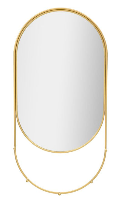 Golden Metal Oval Wall Mirror