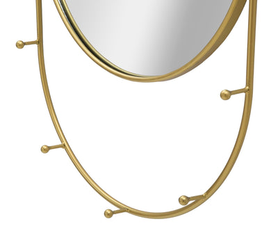 Golden Metal Oval Wall Mirror