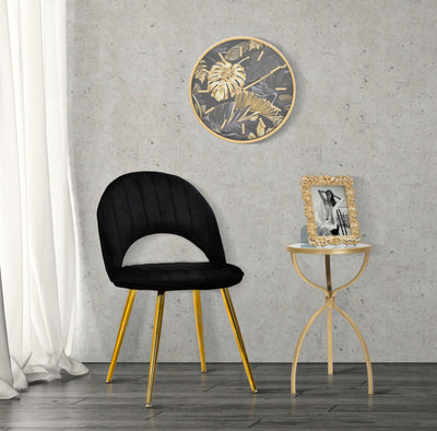 Golden Metal Side Table with White Marble Top