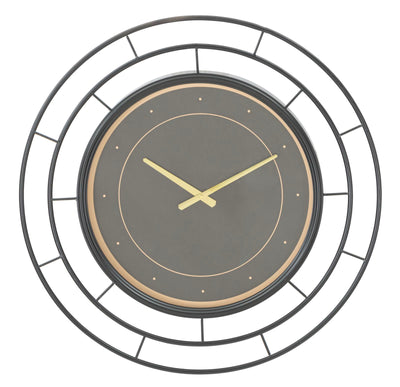 Black & Golden Round Wall Clock