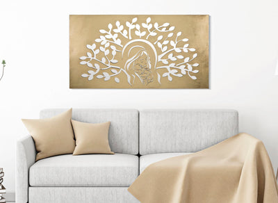 Mother with Her Child Golden Wall Decor