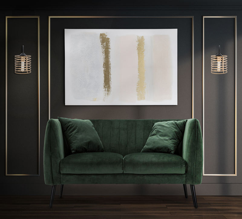 Golden & white Abstract Canvas Painting