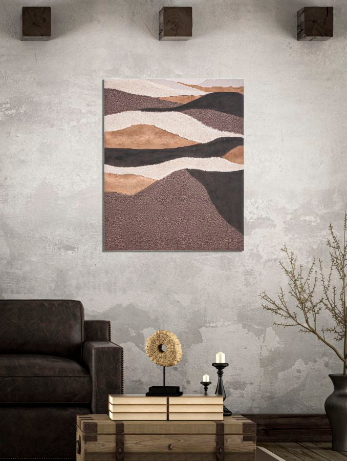 Handmade Brown Abstract Bohoo Chic Desert Canvas Painting