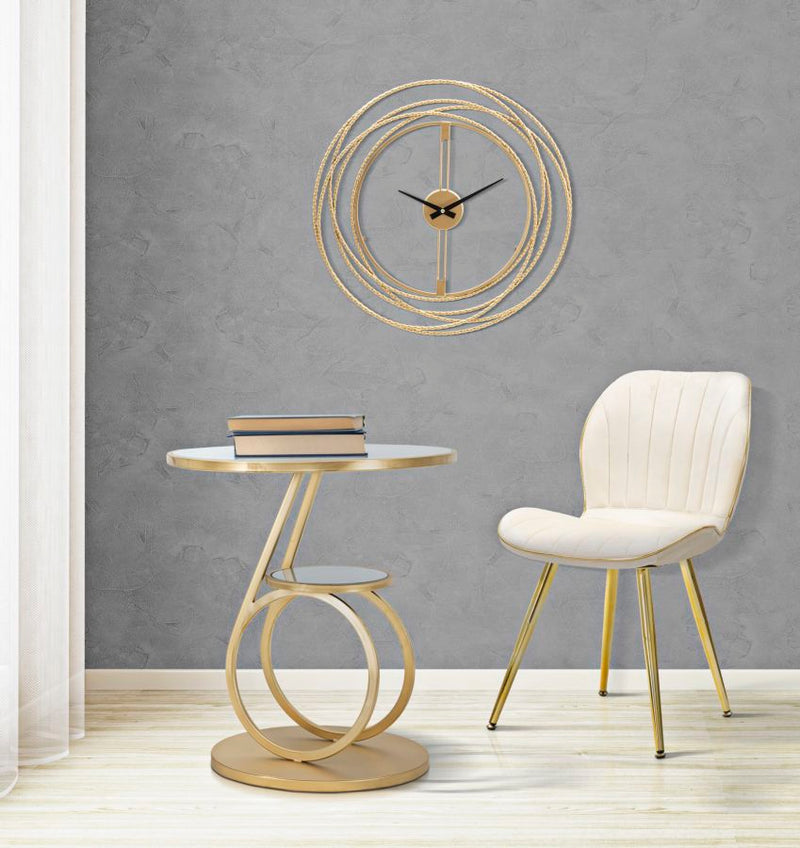 Golden Metal Geometric Circles Wall Clock