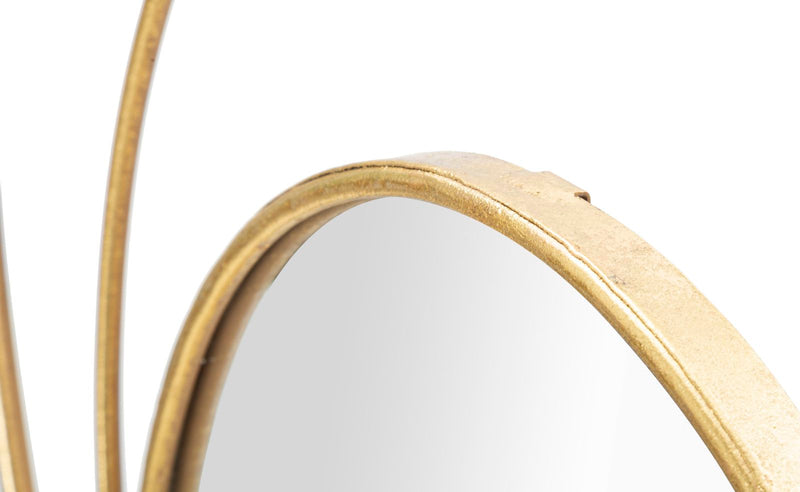 Golden Metal Round Geometric Circles Wall Mirror