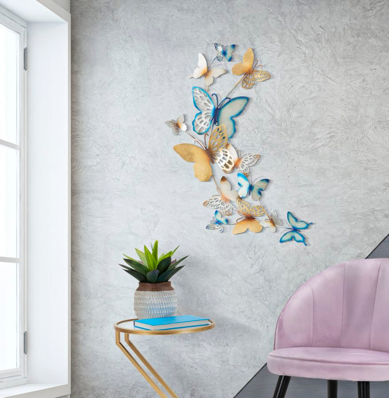 Metallic Flying Butterflies Wall Decor
