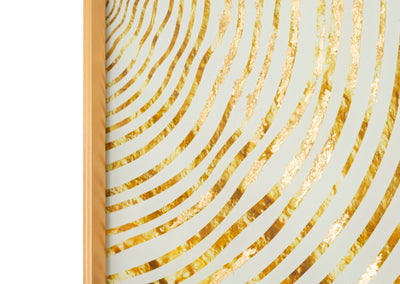 Golden Woody Modern Glass Wall Panel