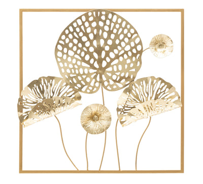 Golden Leaves in Square Frame Wall decor