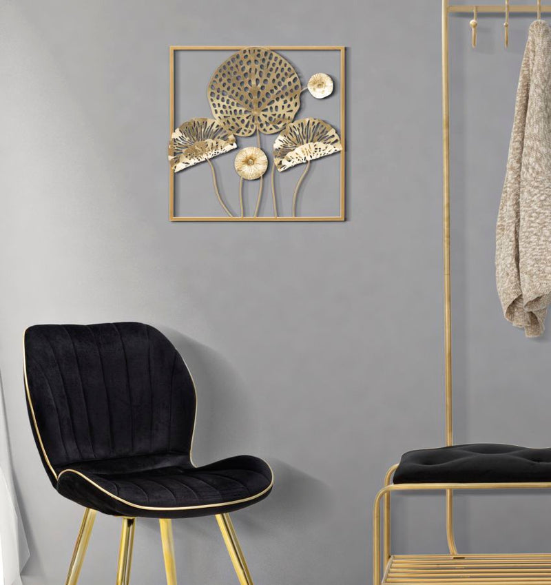 Golden Leaves in Square Frame Wall decor