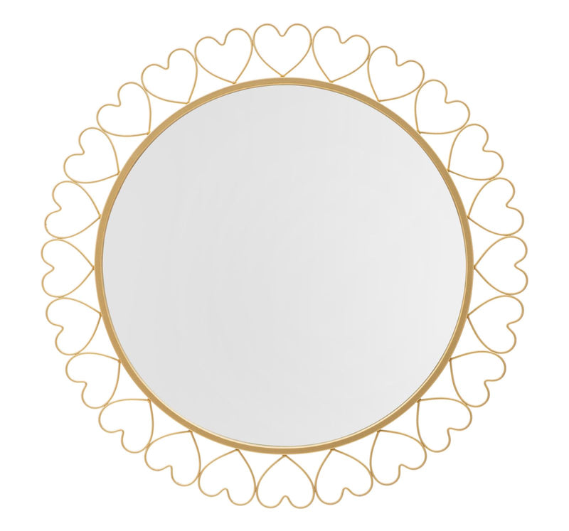 Metal Round Small Hearts Wall Mirror