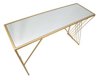 Golden Metal Rectangular Console Table