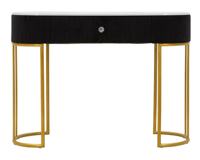 Black Console Table with Golden Metal Legs