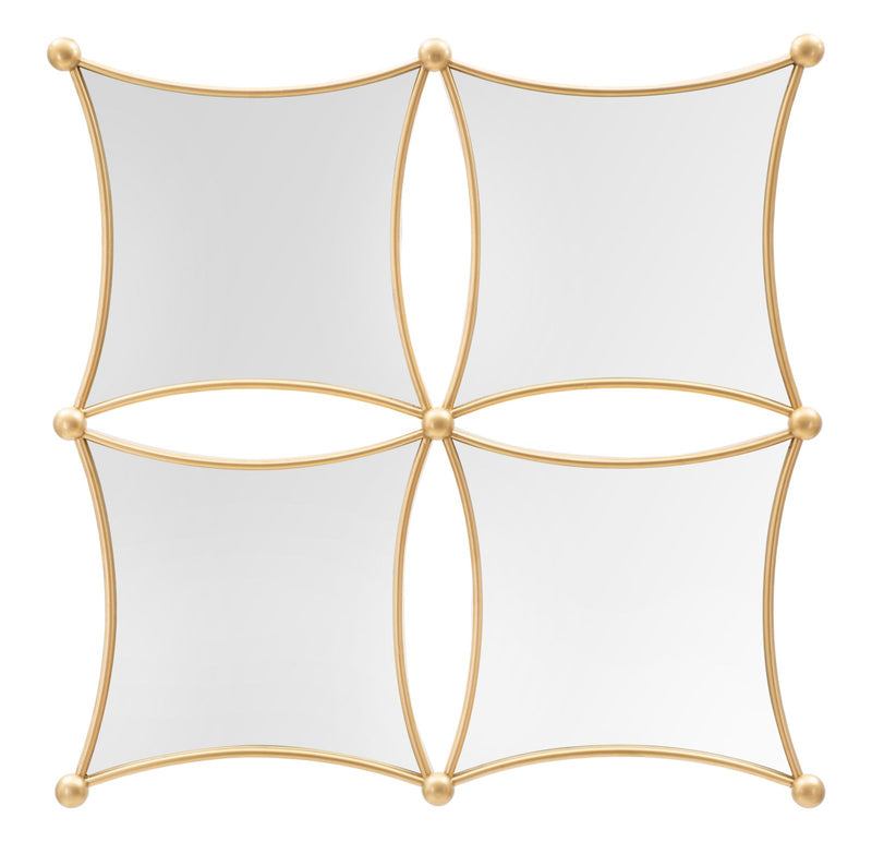 Metal Geometric Small 4 Square Wall Mirror