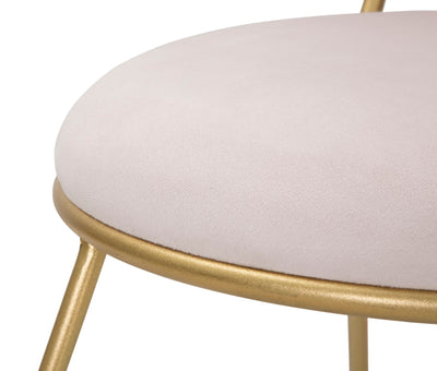 Pink Velvet Heart Shaped Chair with Golden Metal Legs