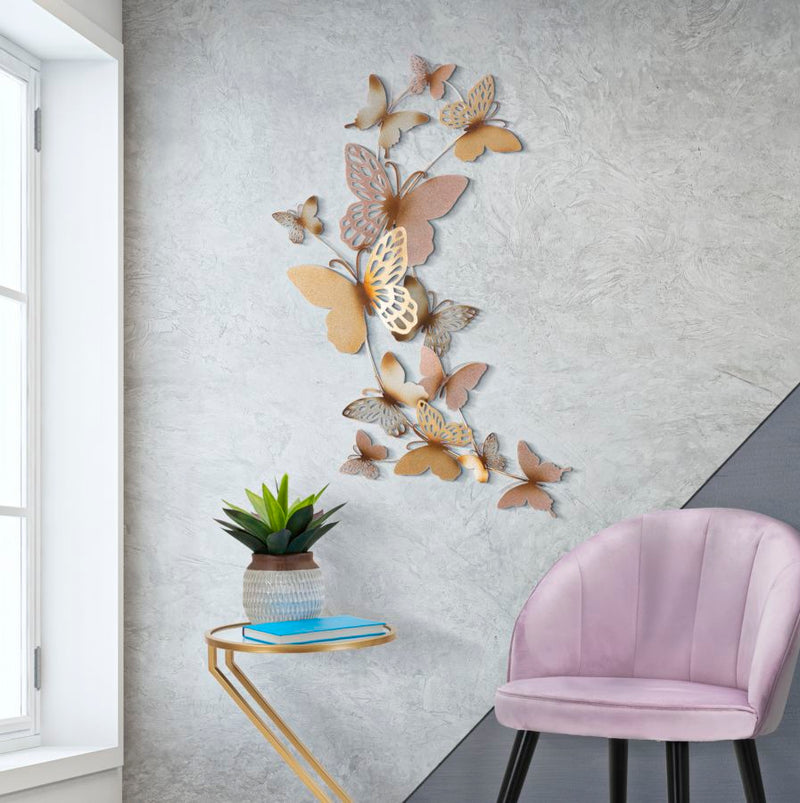 Metallic Flying Butterflies Wall Decor