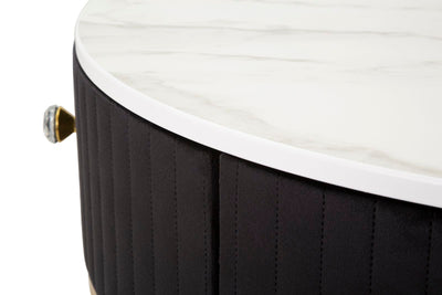 Round Black & White Marble Patterned Coffee Table