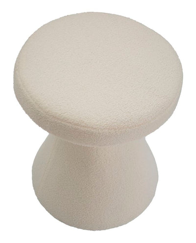 Cream Round Padded Coffe Table with golden Detail