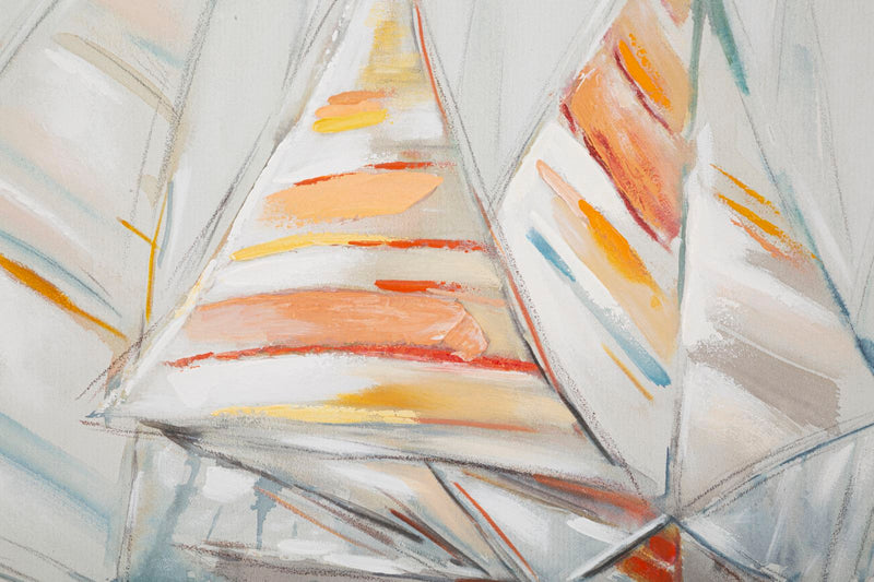 Abstract Modern Sailing Boat Canvas Painting