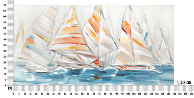 Abstract Modern Sailing Boat Canvas Painting