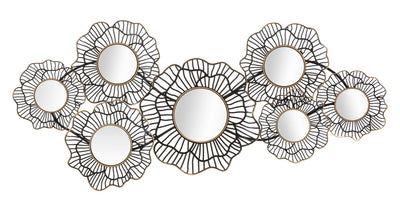 Small Round Wall Mirrors with Metal Floral Frames