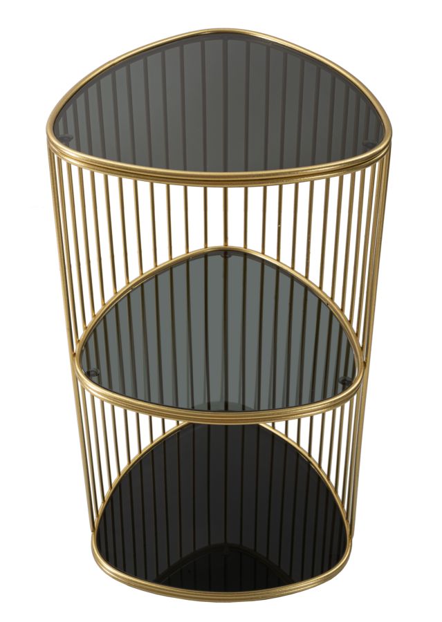  Golden Metal & Glass End Table