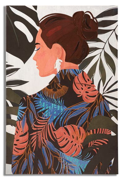 Lady in the Jungle Modern tropical Canvas Painting