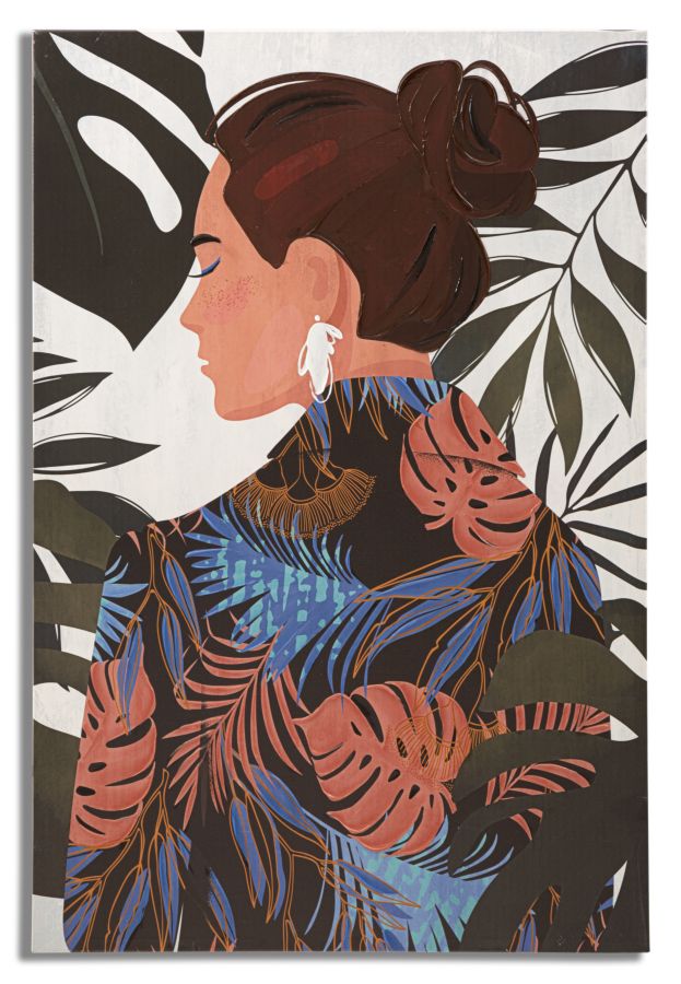 Lady in the Jungle Modern tropical Canvas Painting