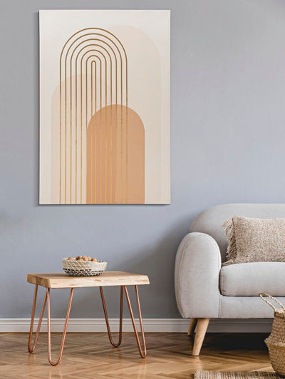 Abstract Modern Geometric Golden Canvas Painting