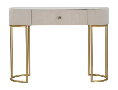 Cream Console Table with Golden Metal Legs
