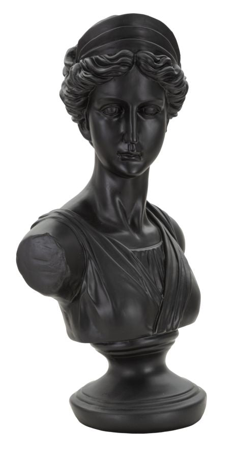 Black Diana Bust Statue (Resin Sculpture)