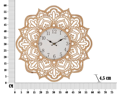 Wooden Mandala Wall Clock