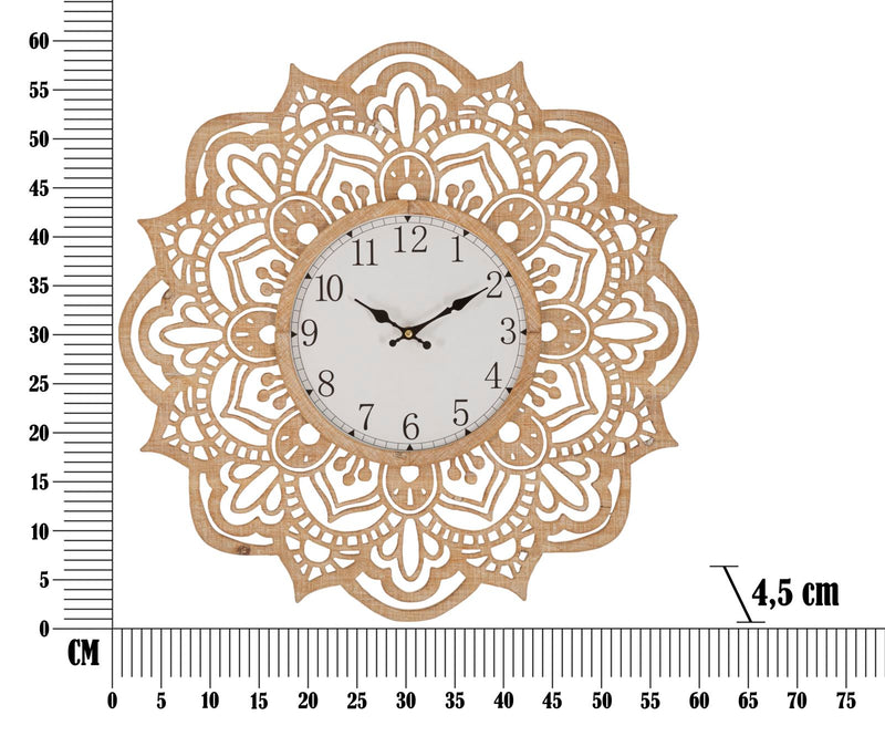 Wooden Mandala Wall Clock