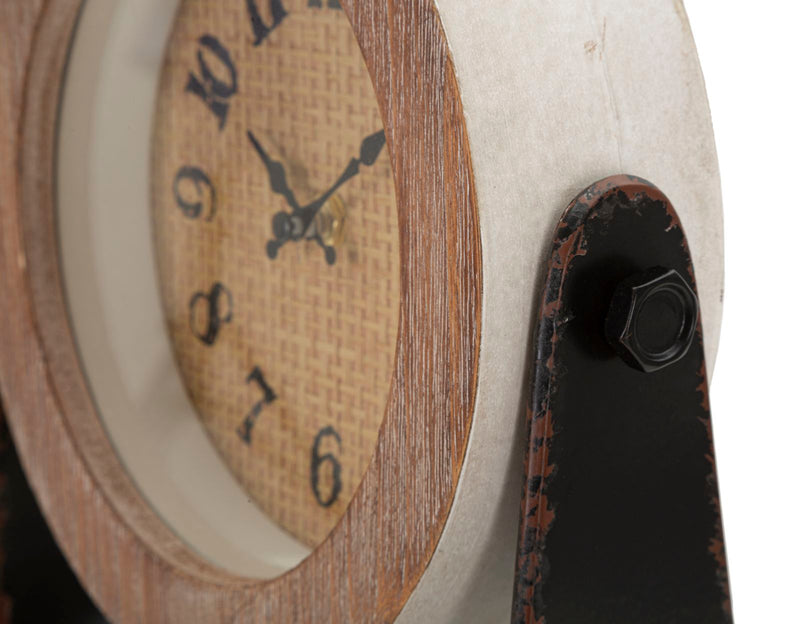 Metal & Wooden Table Clock