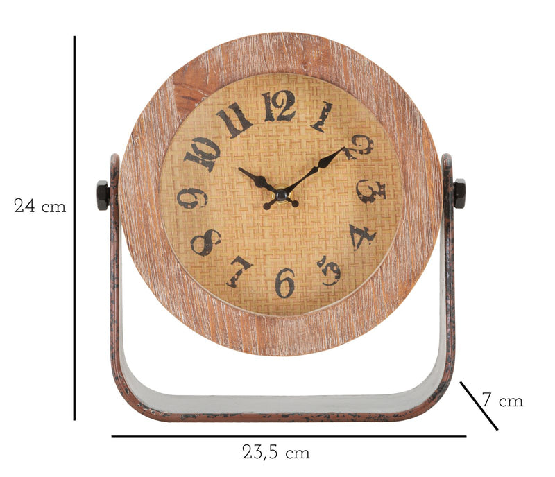 Metal & Wooden Table Clock