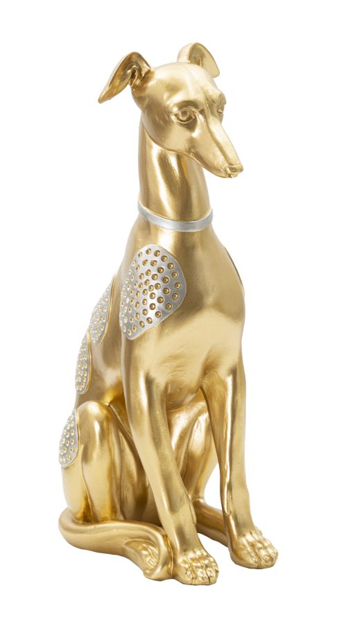 Gold Sitting Dog Sculpure (Modern Decoration)