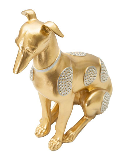 Gold Sitting Dog Sculpure (Modern Decoration)