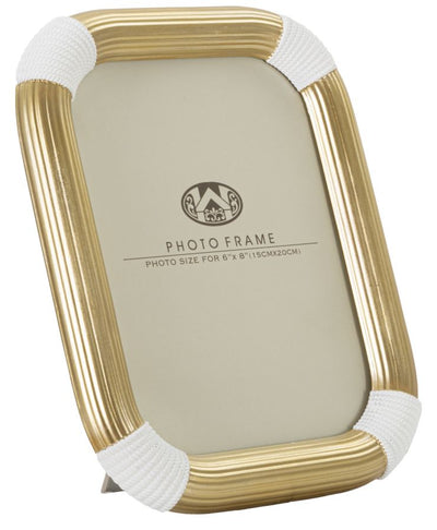 Golden & White Photo Frame with Rounded Corners