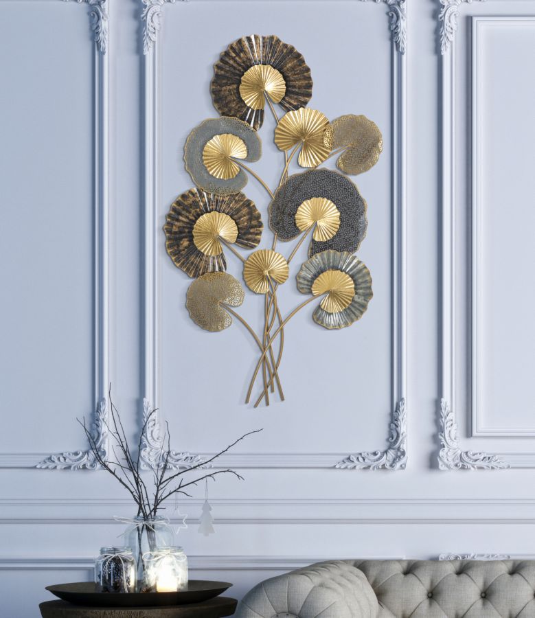 Metallic Lily Pad Bouquet Wall Decor