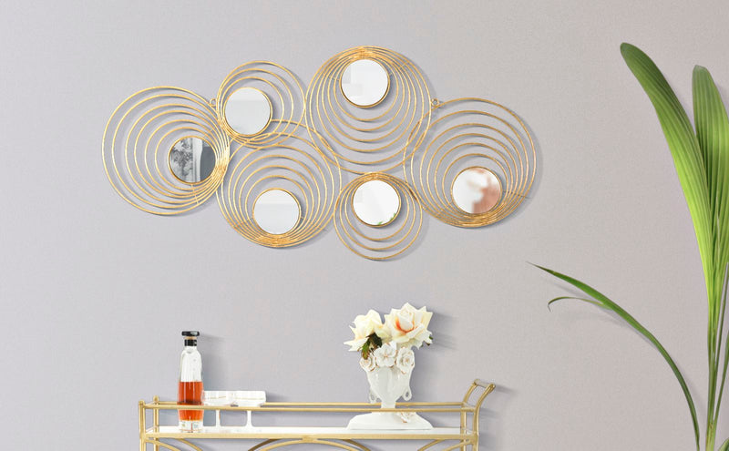 Round Golden Wall Mirrors (Modern Decor)