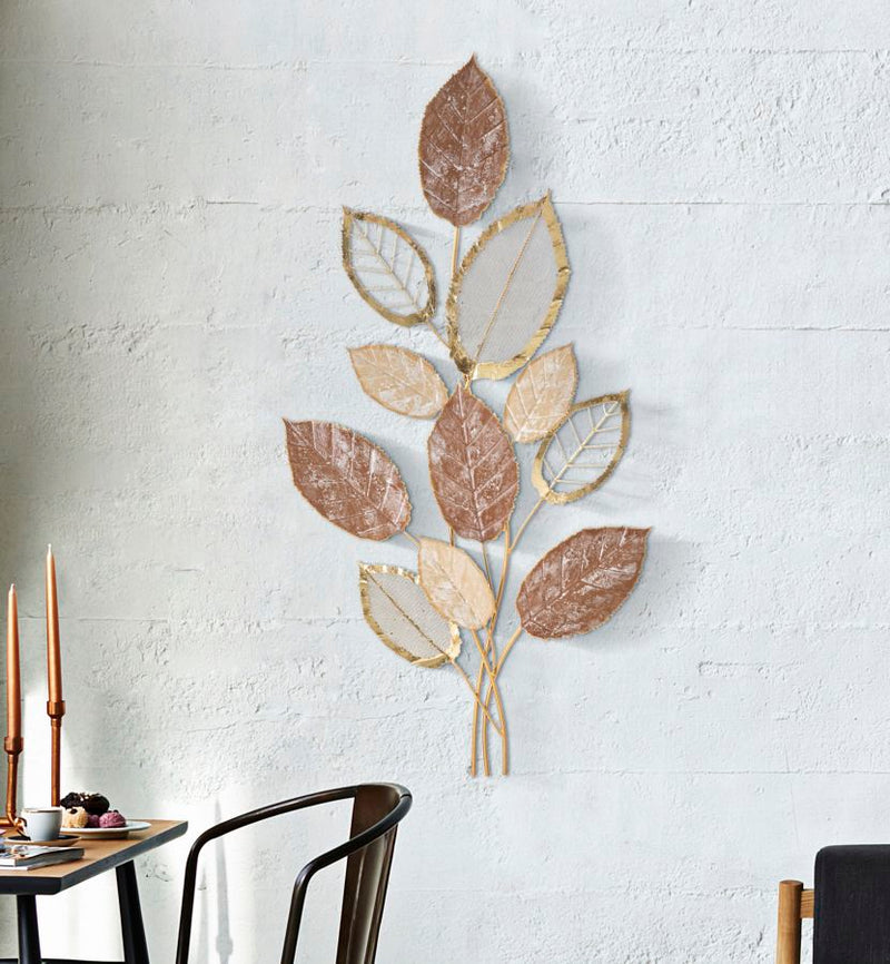 Metallic Leaves Bouquet Wall Decor