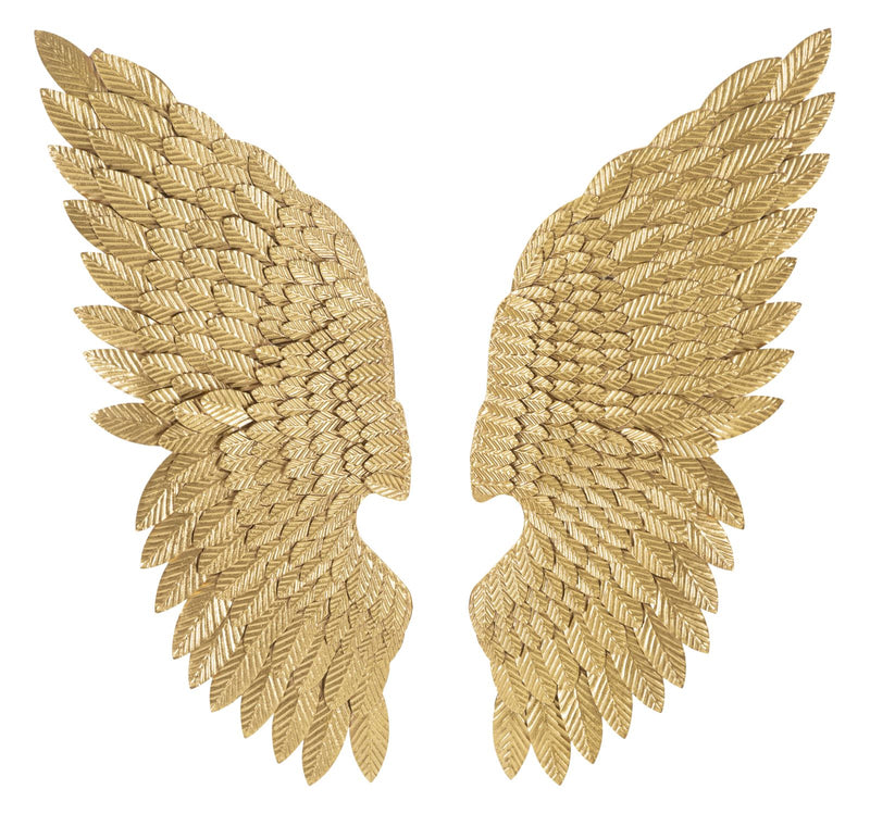 Golden Metal Angel Wings Wall Decor