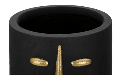 Golden & Black Face Shaped Modern Vase