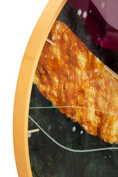 Metal & Glass Abstract Fluid Art Wall Clock