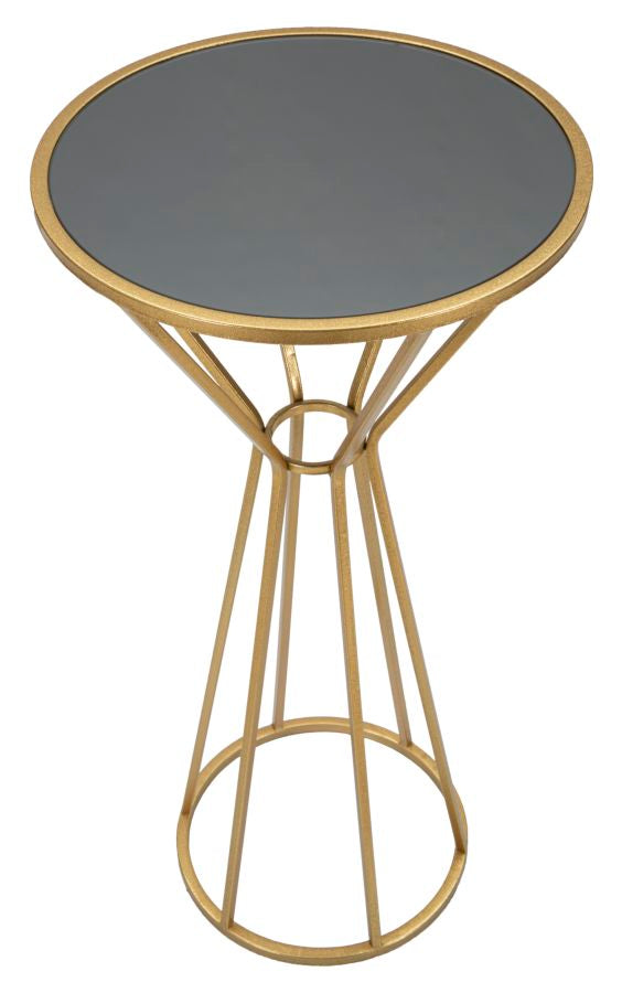 Golden Metal & Glass Small Round Table 